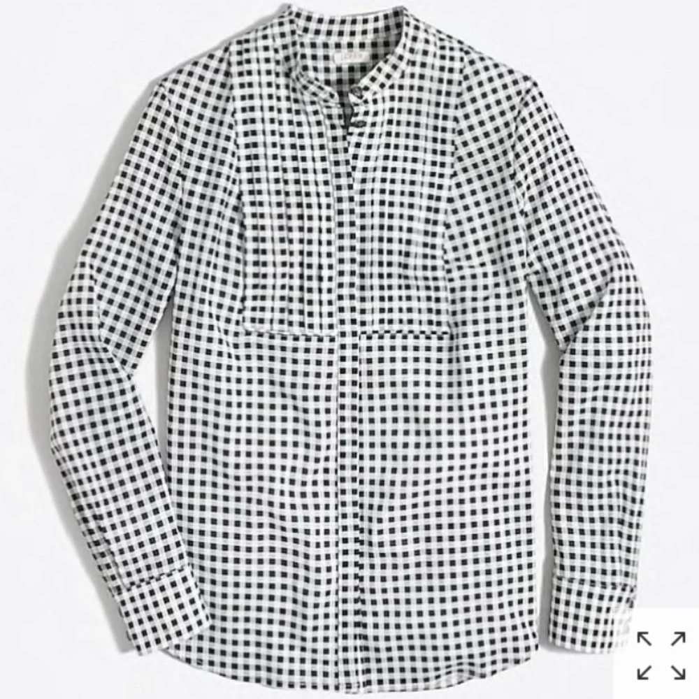 J.Crew Black & White Gingham Blouse
